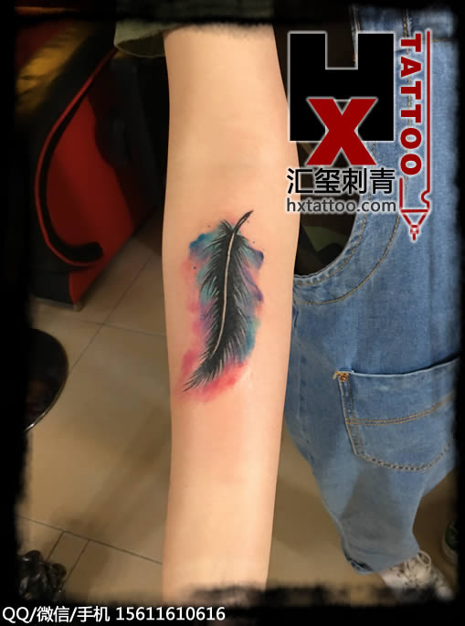 羽毛纹身北京纹身图案hxtattoo