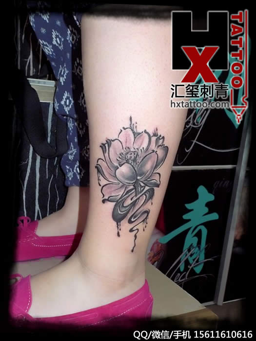 莲花纹身北京纹身图案hxtattoo