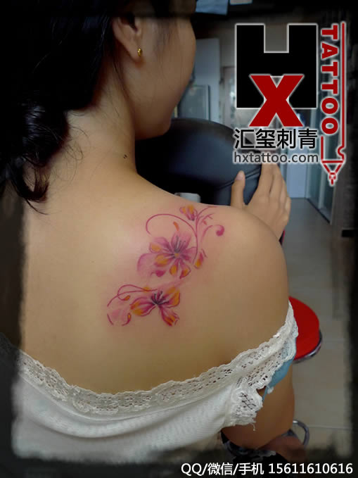 樱花纹身北京纹身图案hxtattoo